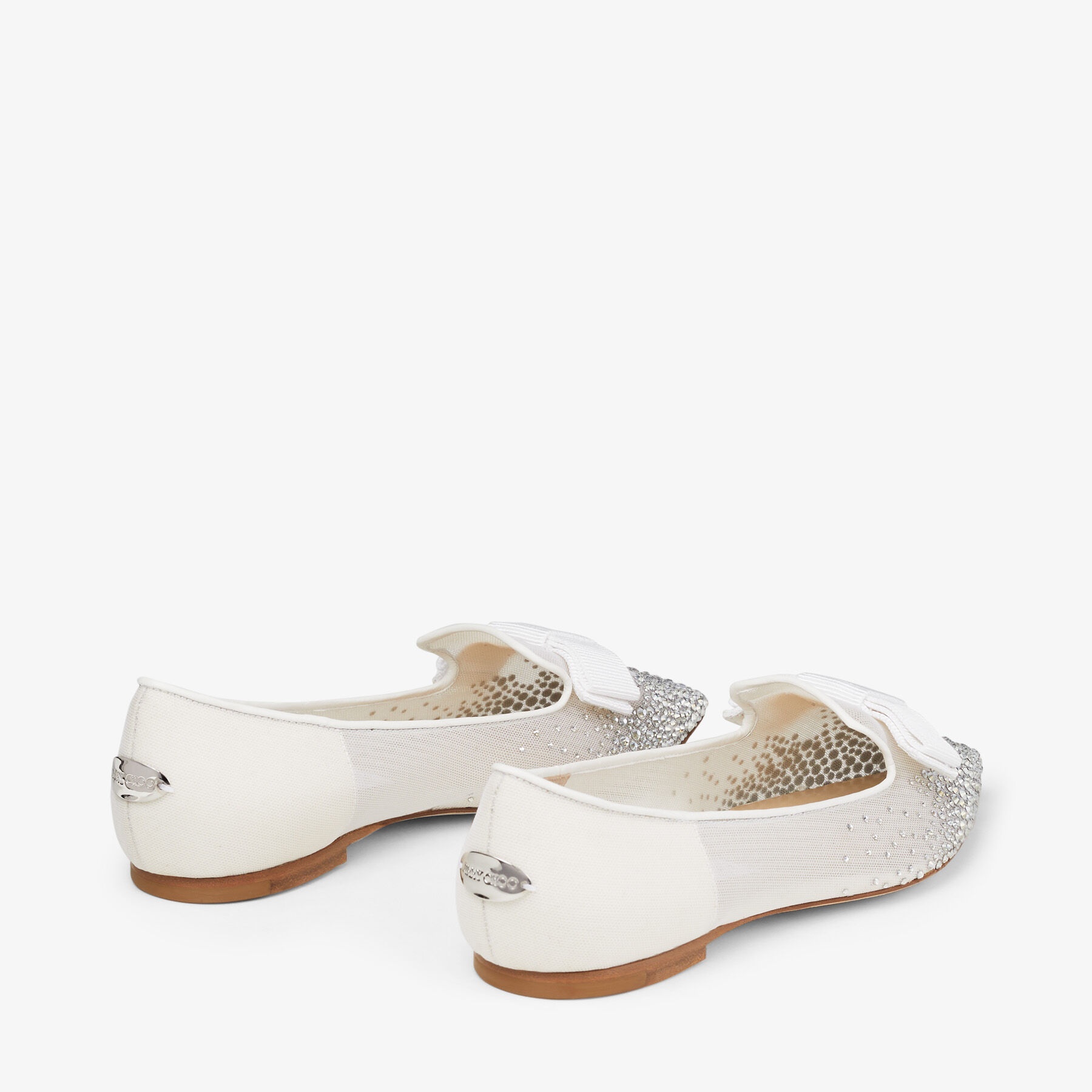 Gala
White Mesh Pointed-Toe Flats with Degrade Crystals - 3