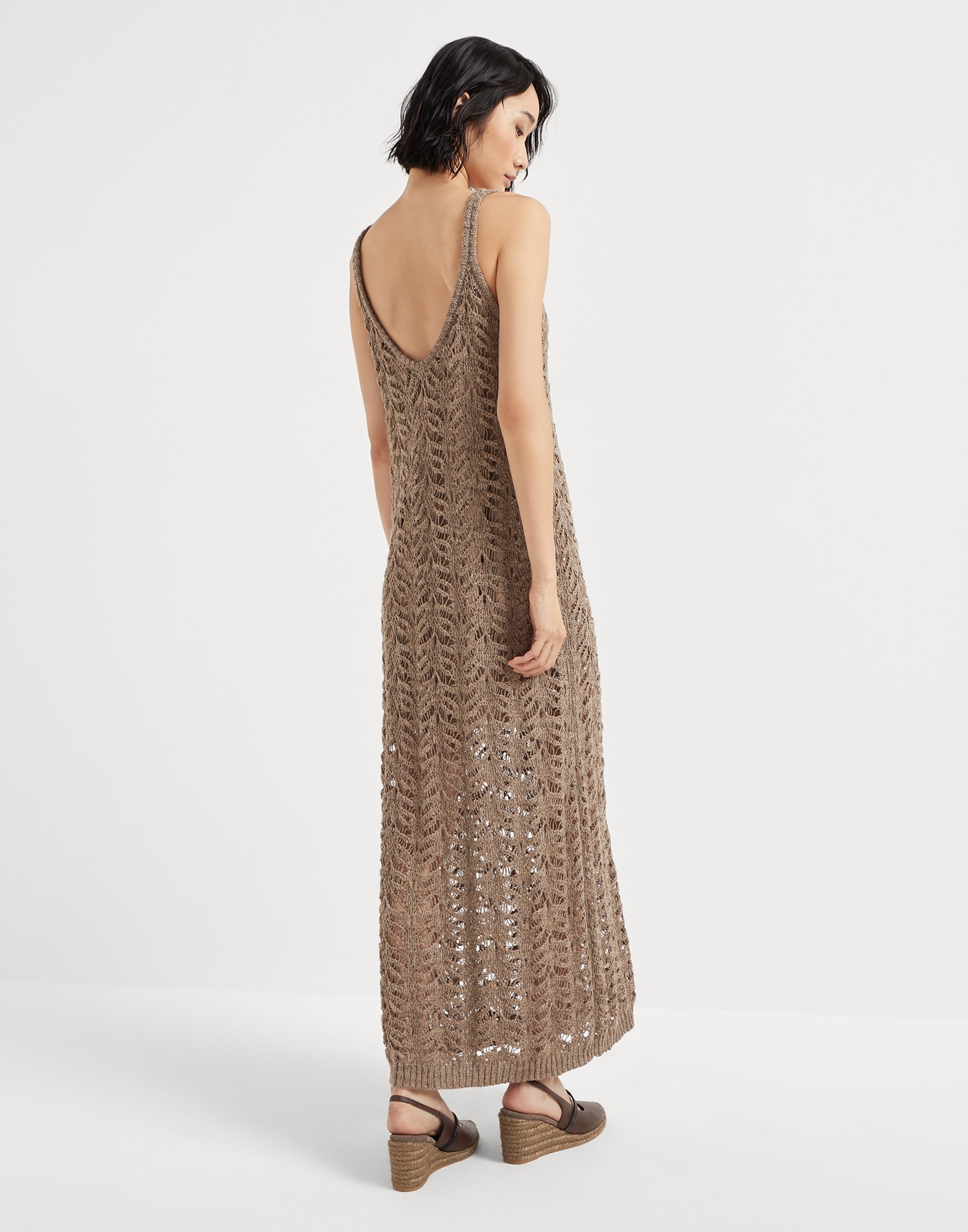 Foliage lace knit dress in linen and silk Diamond yarn - 2