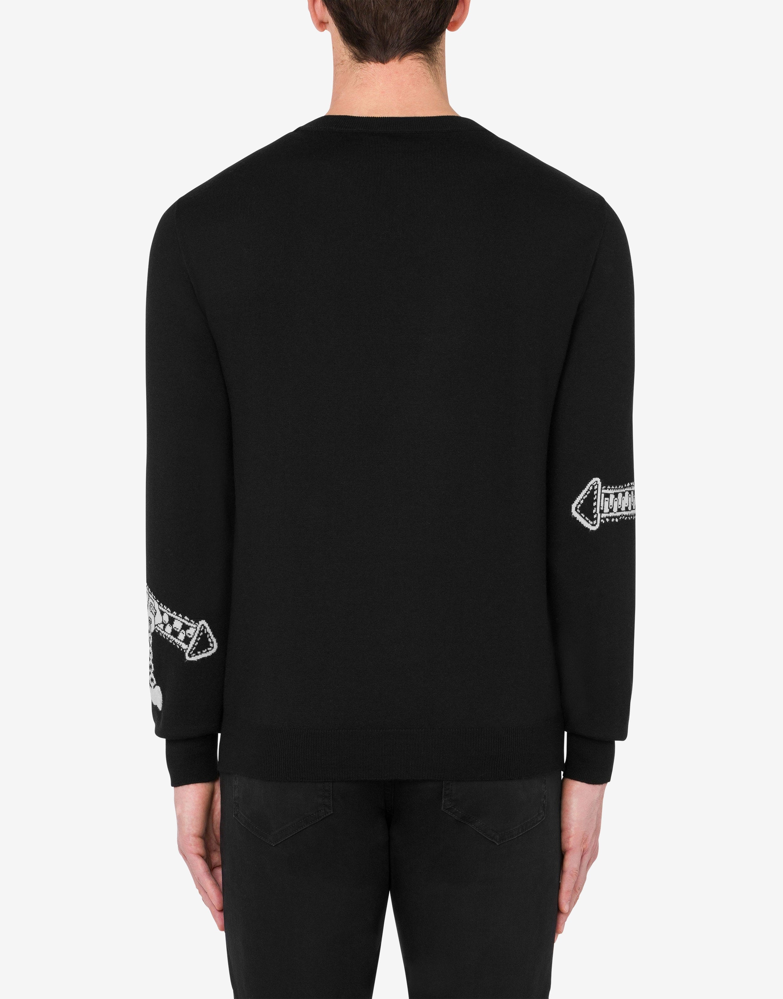 BIKER INLAY WOOL JUMPER - 3