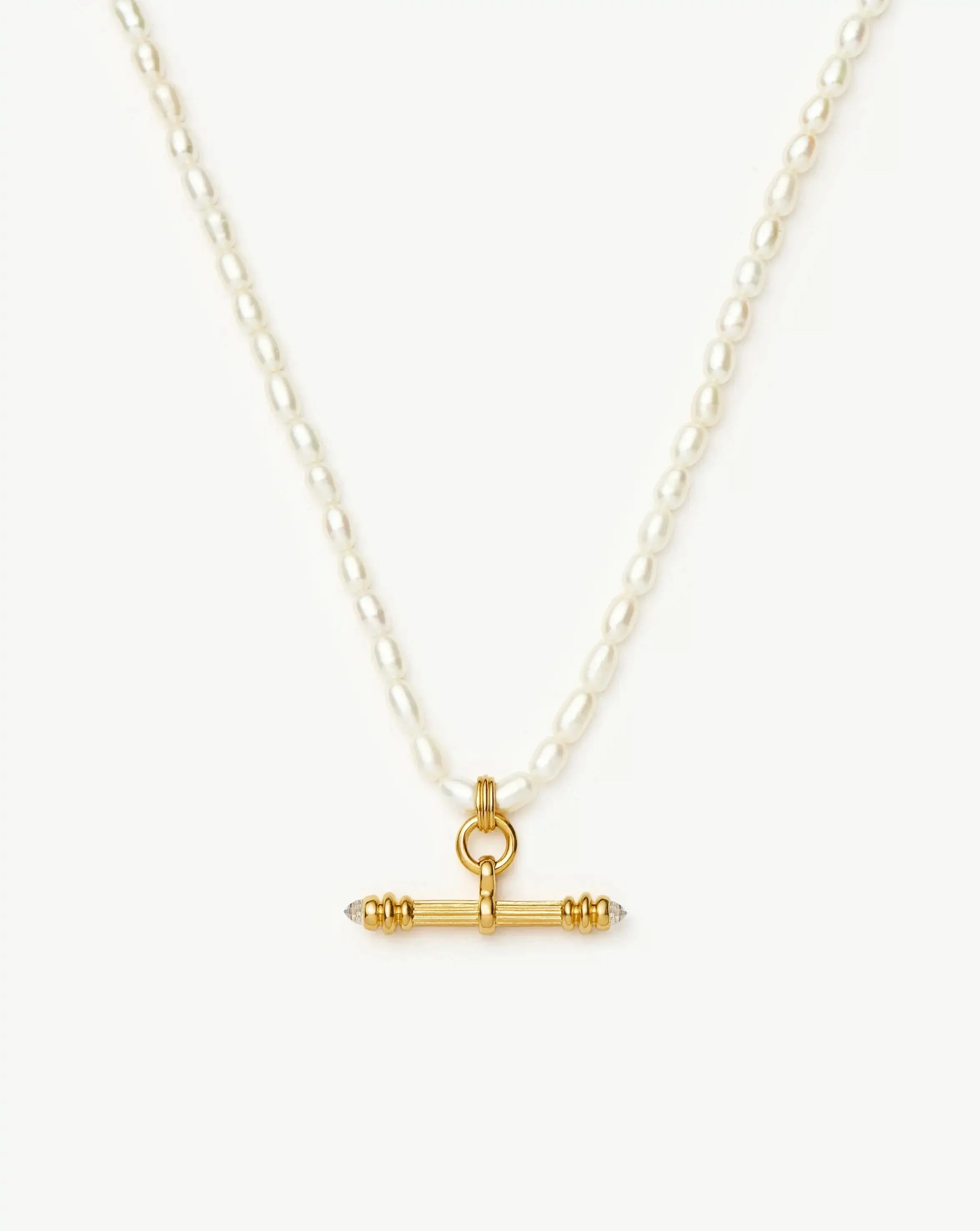 Harris Reed Pearl T-Bar Necklace - 1