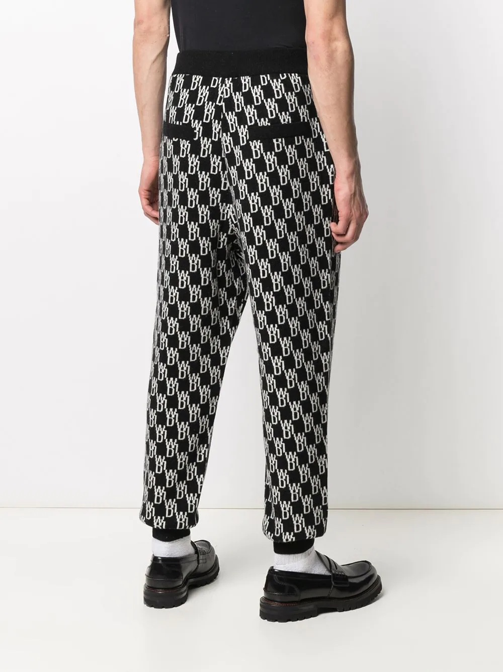 intarsia knit track trousers - 4