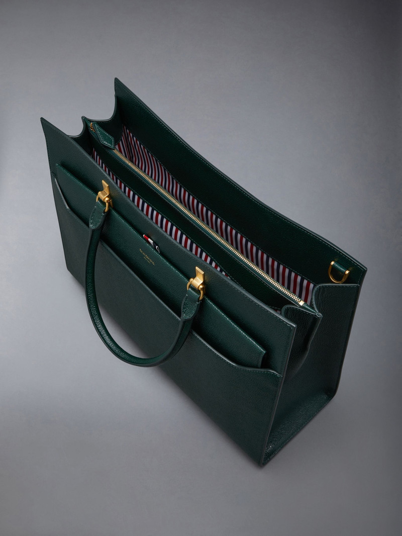 Pebble Grain Leather Large Duet Tote 5