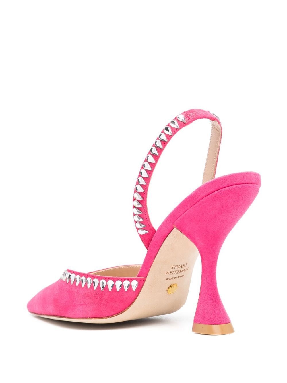 rhinestone 105mm suede pumps - 3