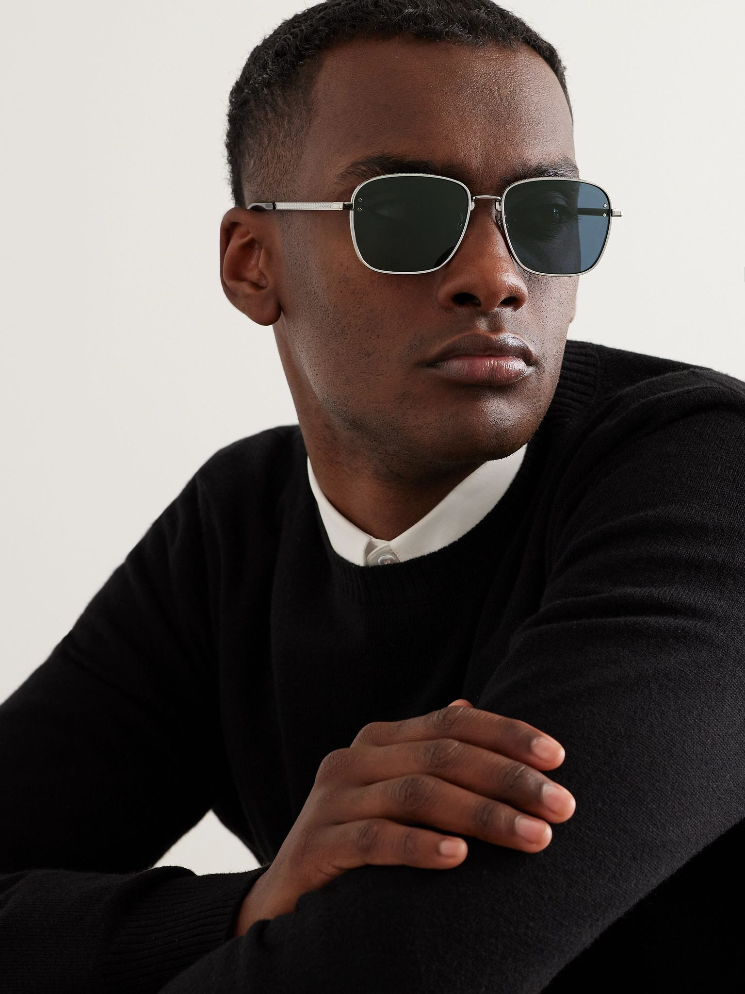 CD Diamond S4U D-Frame Silver-Tone and Tortoiseshell Acetate Sunglasses Silver - 2