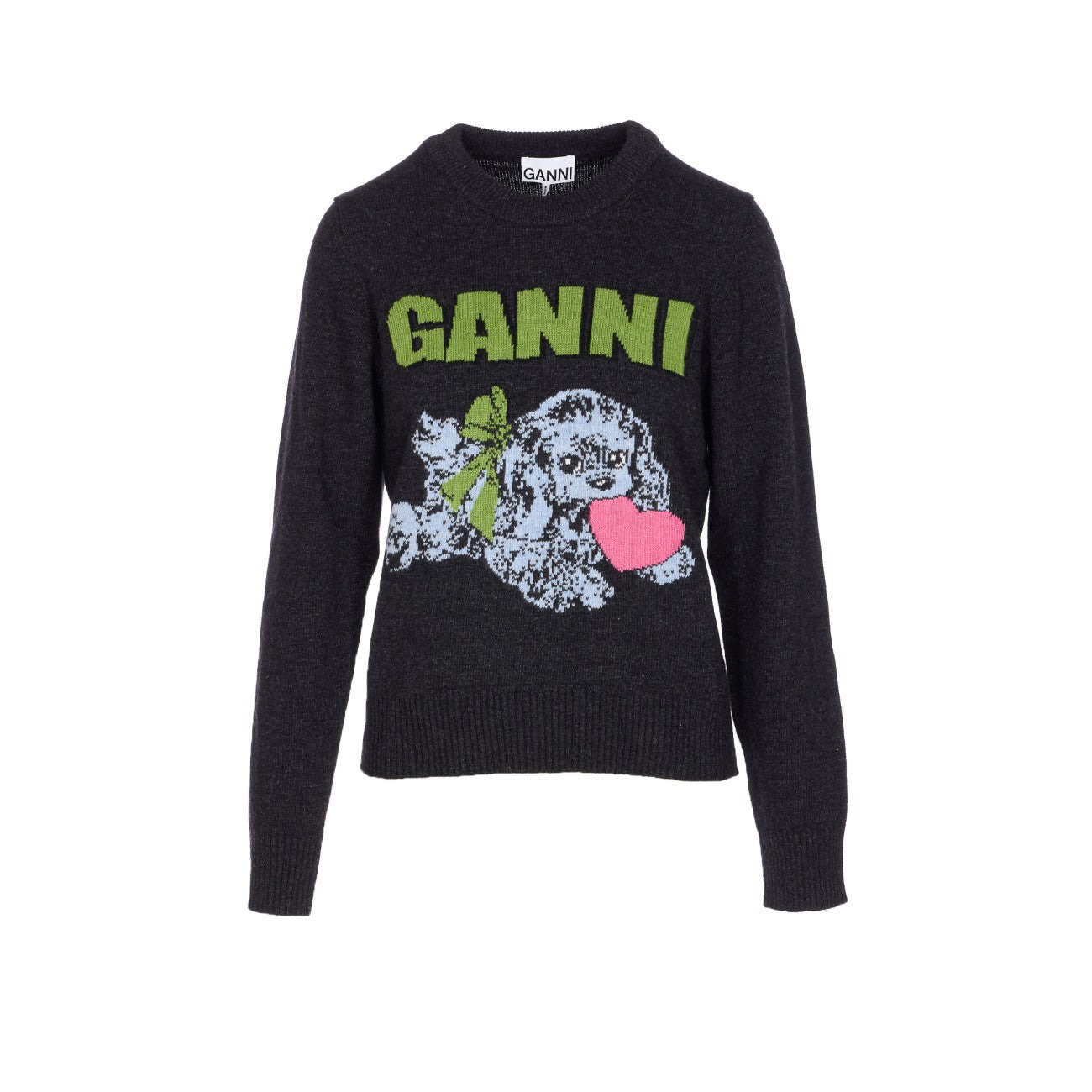 Ganni Women Logo Puppy Wool Sweater - 1
