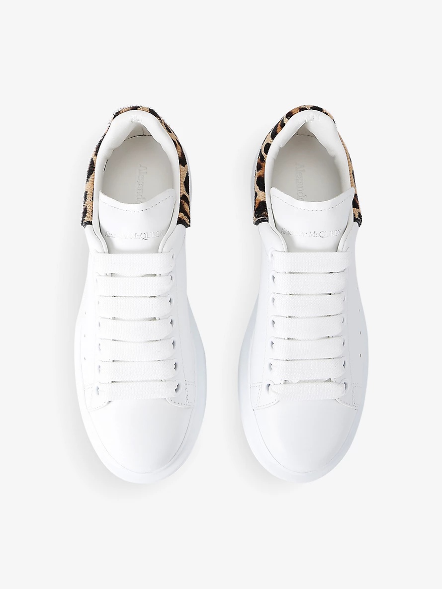 Women's Oversized leather low-top trainers - 2