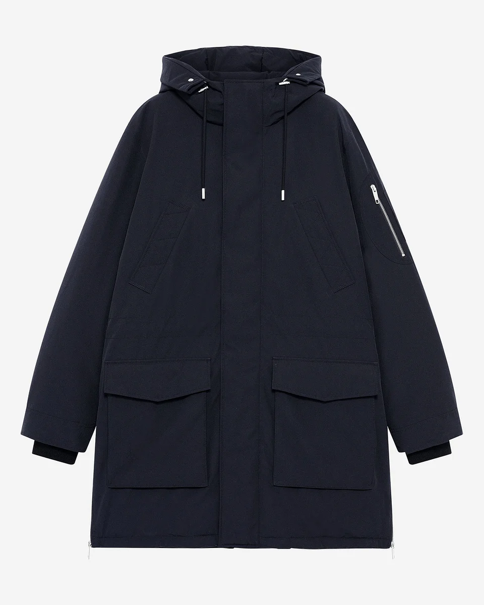NAVY WATER-REPELLENT PARKA - 1