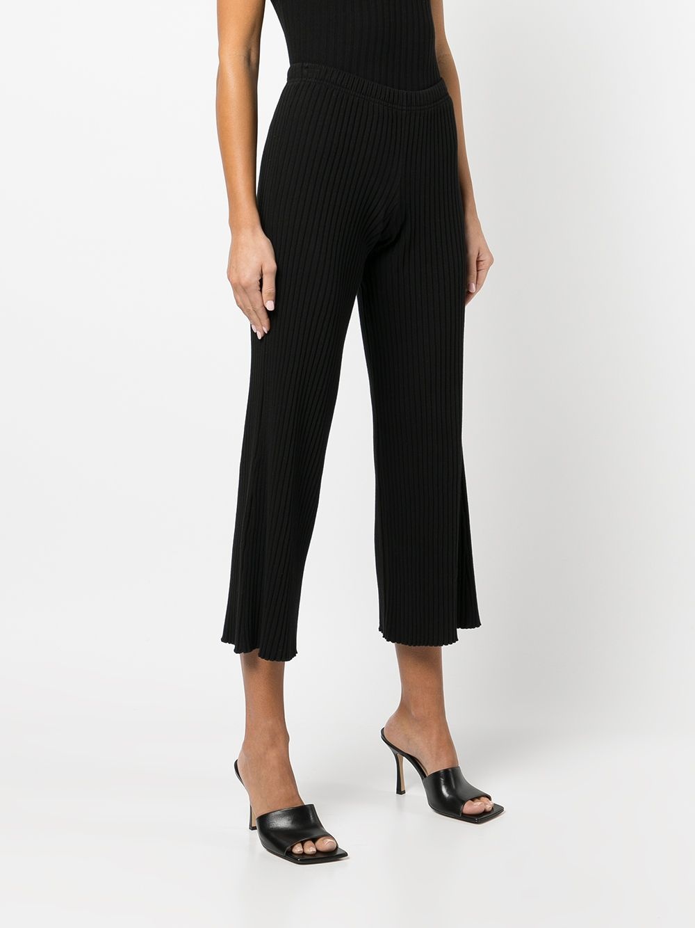 ribbed cropped trousers - 3