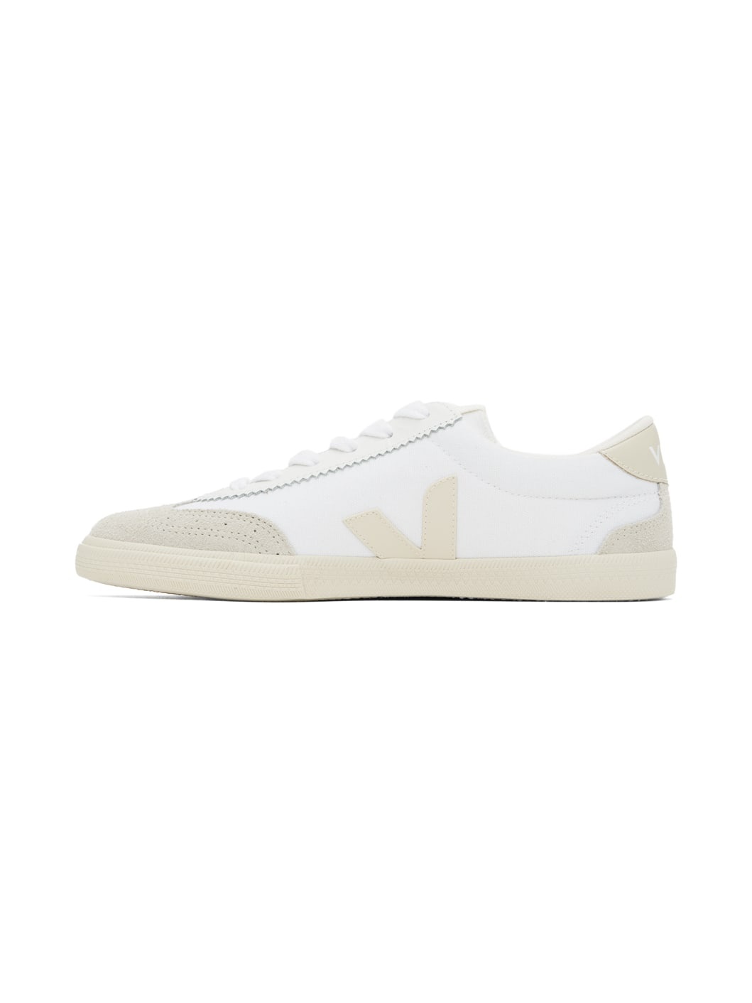 White & Gray Volley Canvas Sneakers - 3