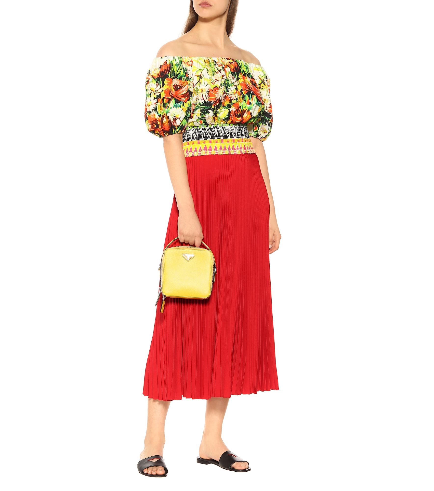 Floral cotton poplin top - 2