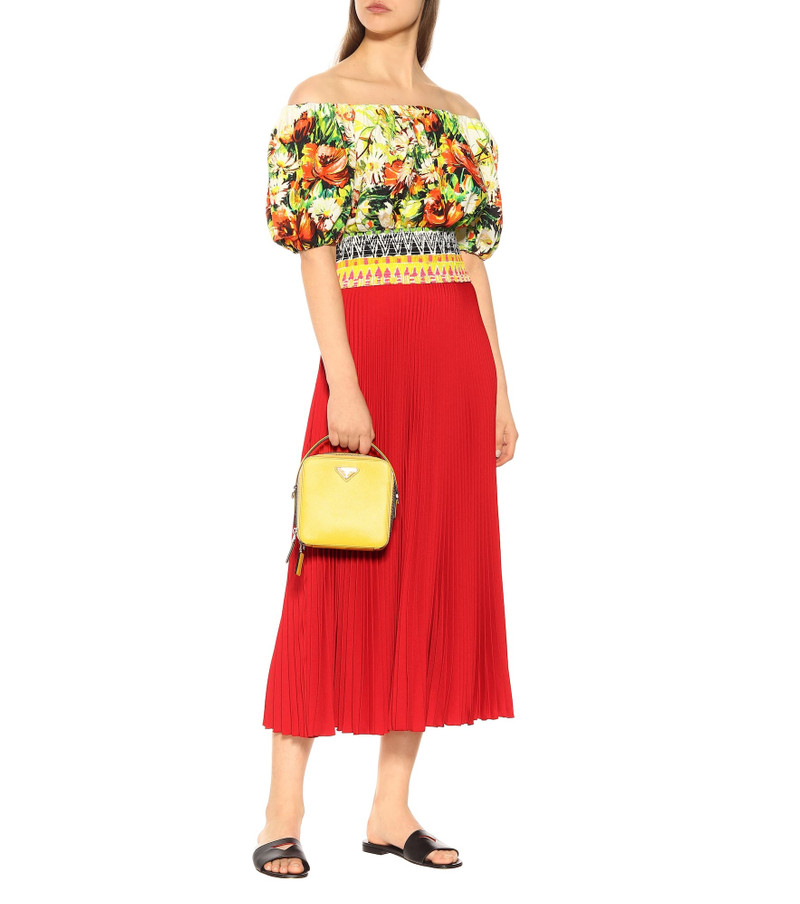 Prada Floral cotton poplin top outlook