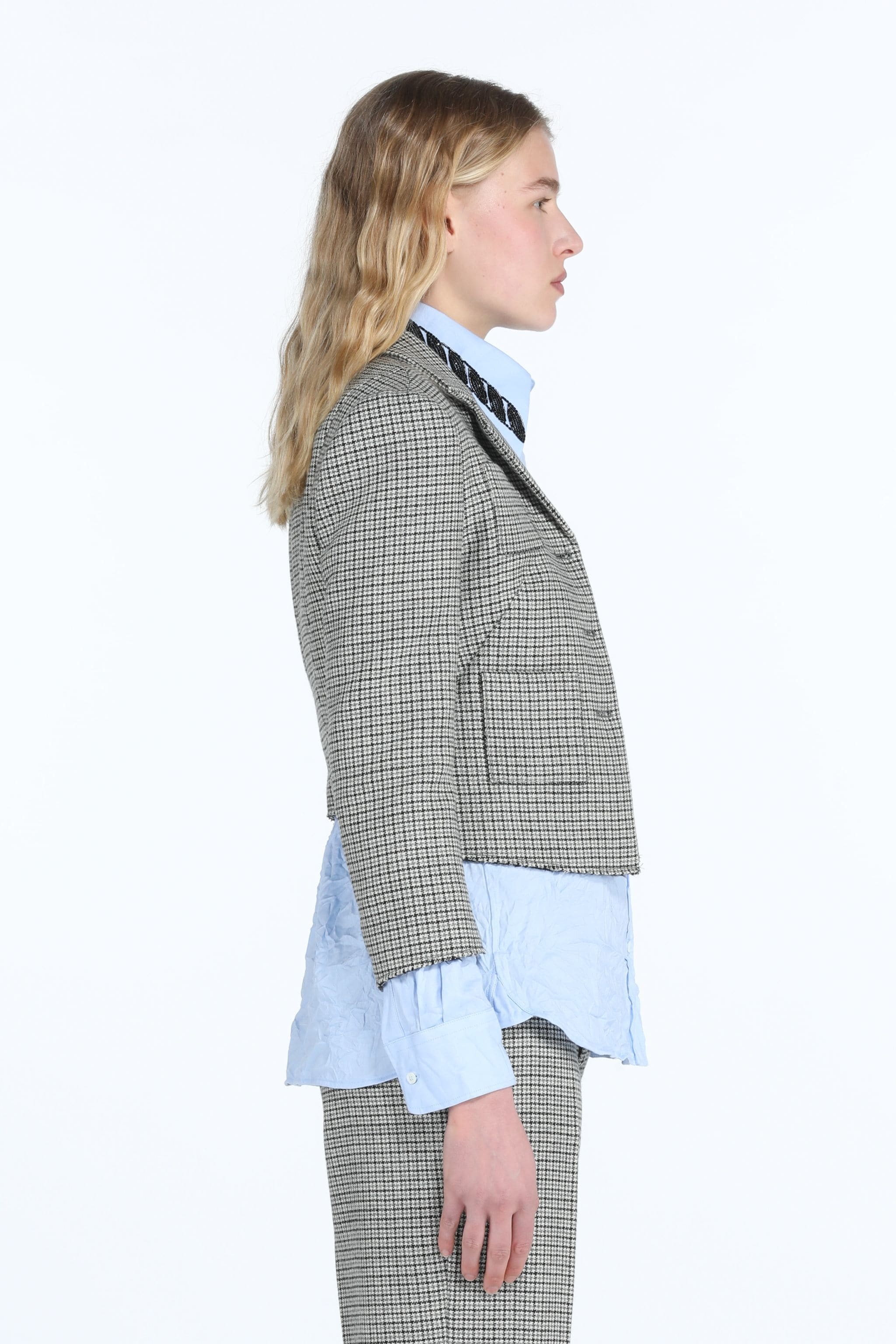 CHECKED TAILORED JACKET - 3