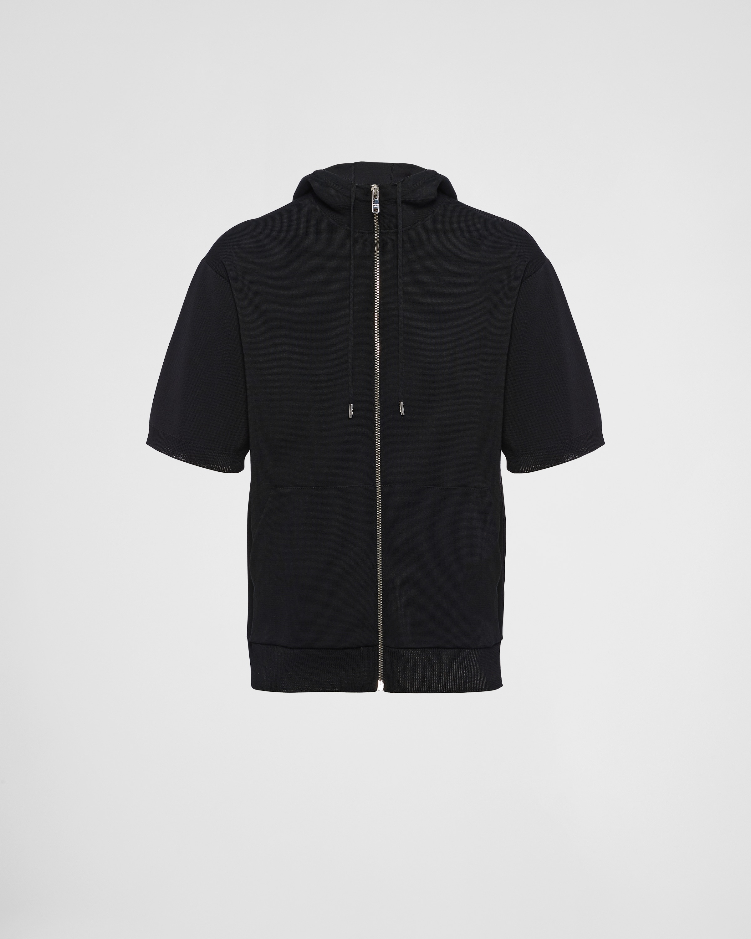 Cotton and viscose knit hoodie - 1