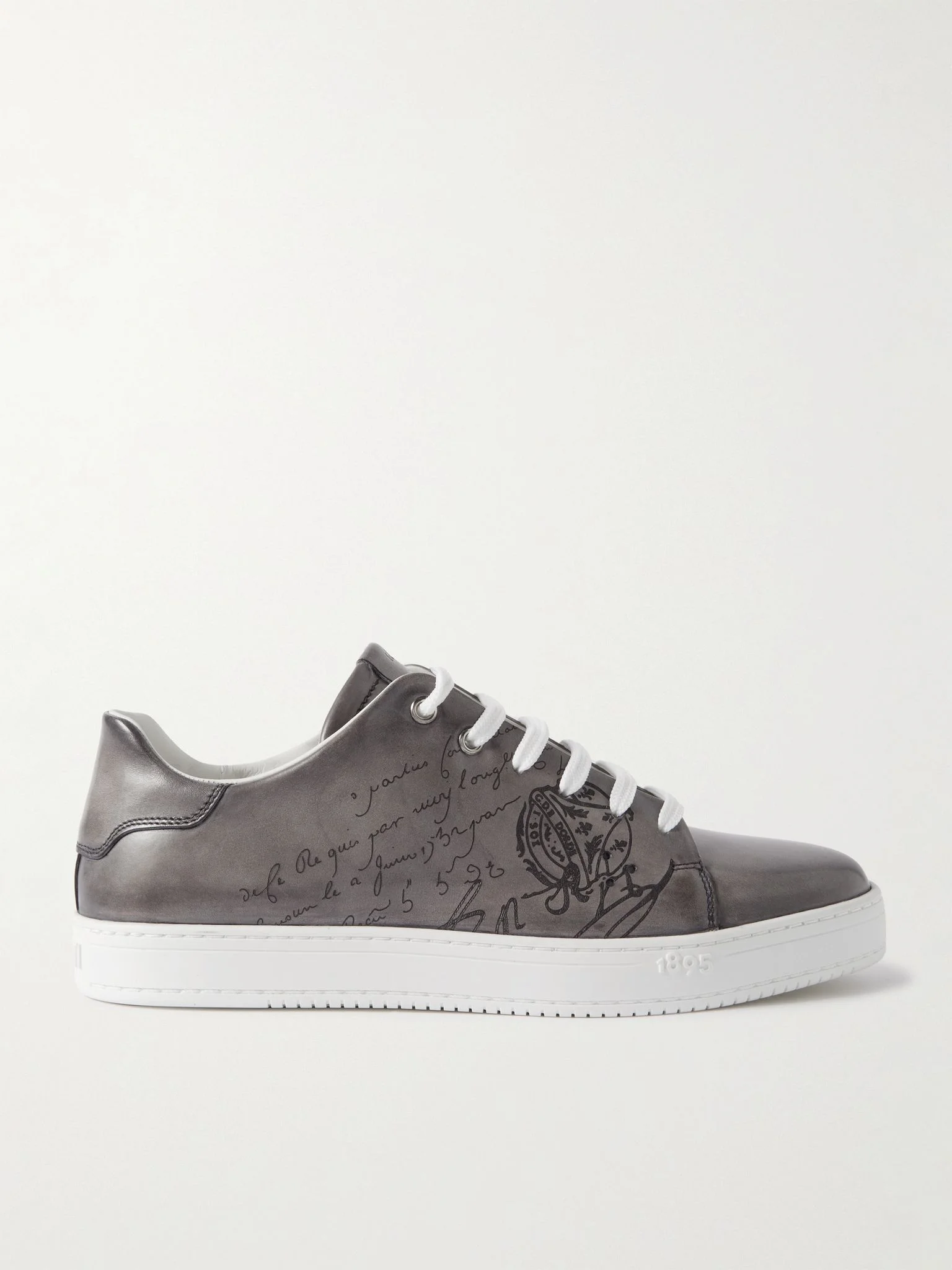 The Playtime Scritto Venezia Leather Sneakers Gray - 1