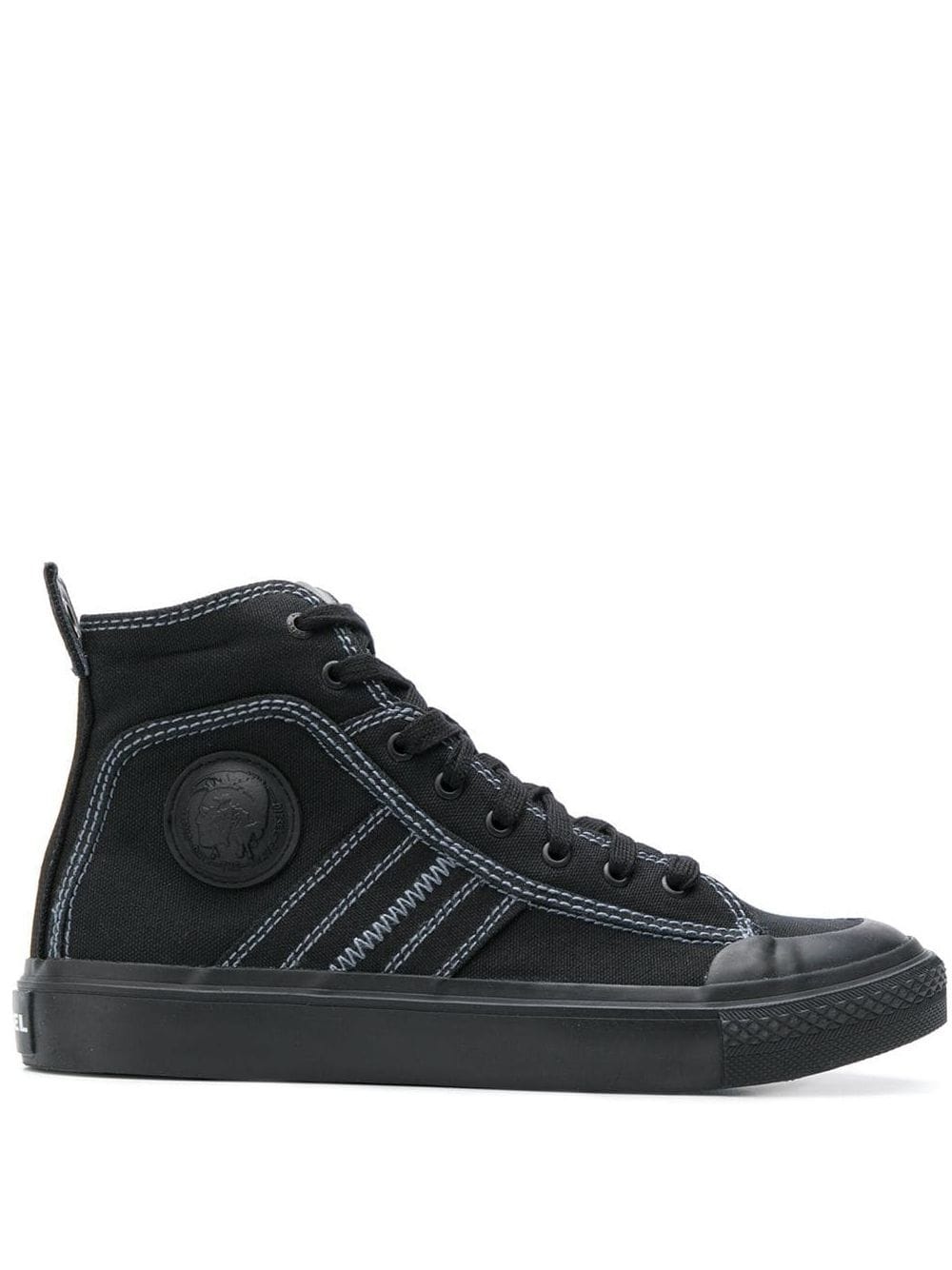 high top sneakers in bicolour cotton - 1