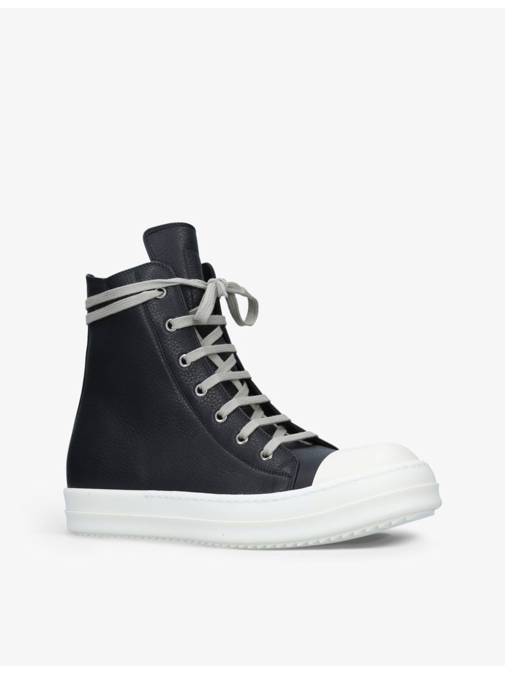 Grained leather high-top trainers - 3