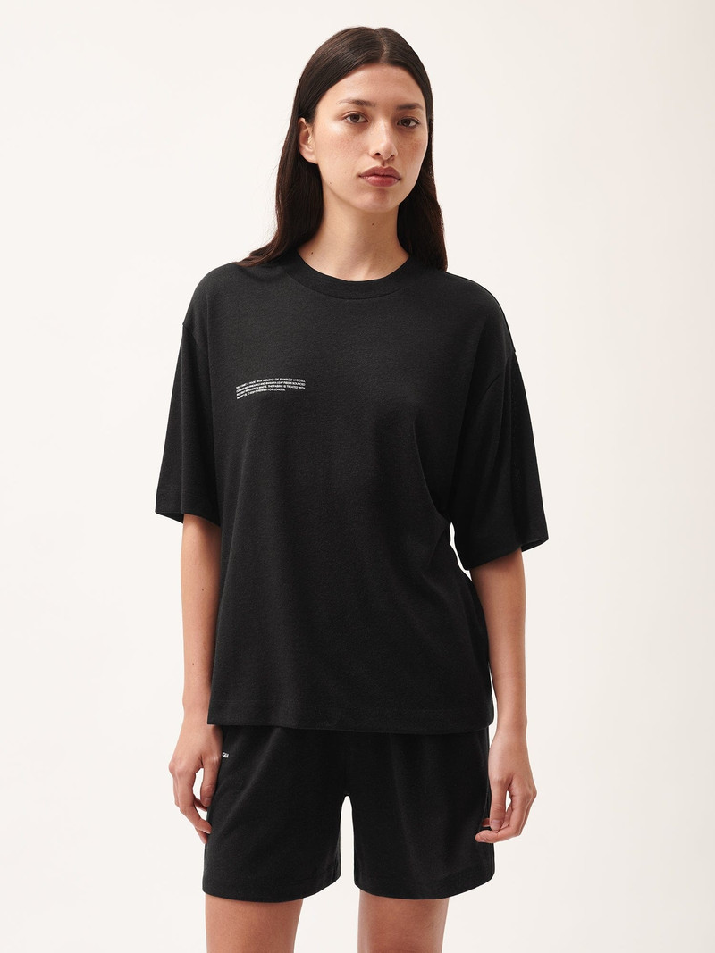PANGAIA Womens DNA Frutfiber T-Shirt - Black outlook