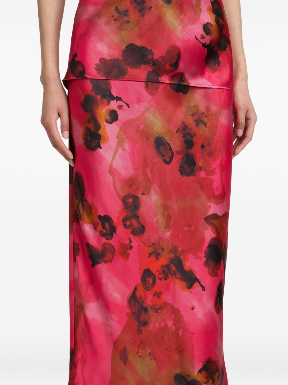 Lace Trim Slip midi skirt - 5