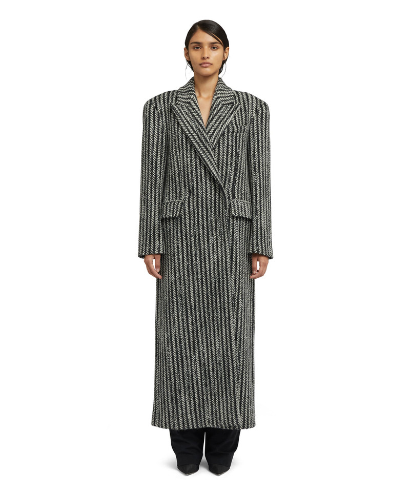 MSGM Blended wool "Herringbone Wool felt" coat outlook