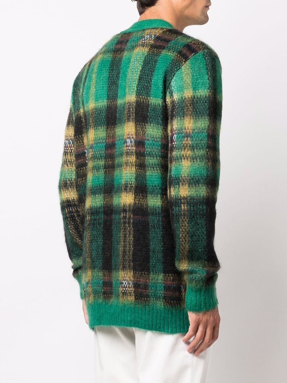 tartan-check knit cardigan - 4