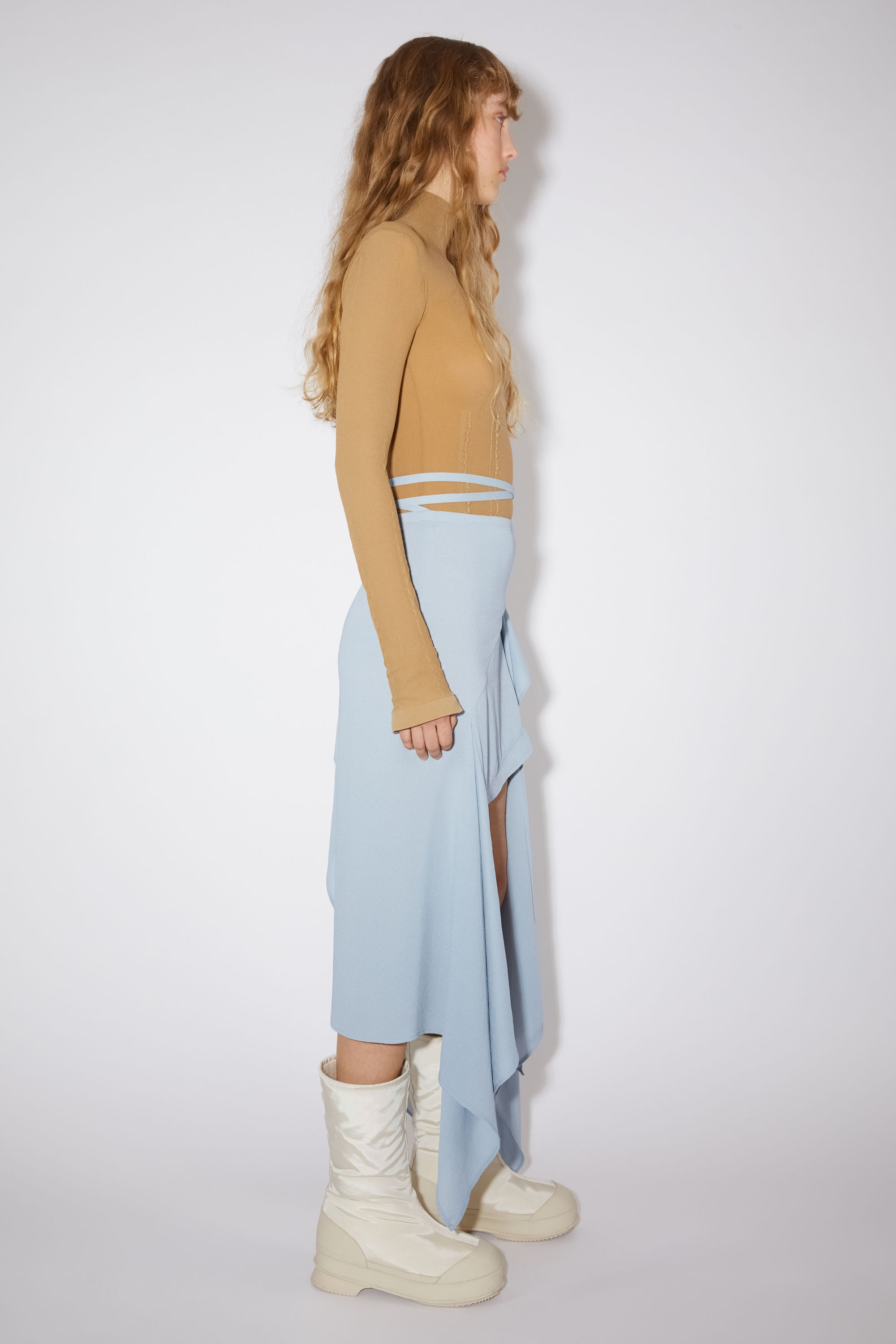 Draped skirt - Light blue - 4
