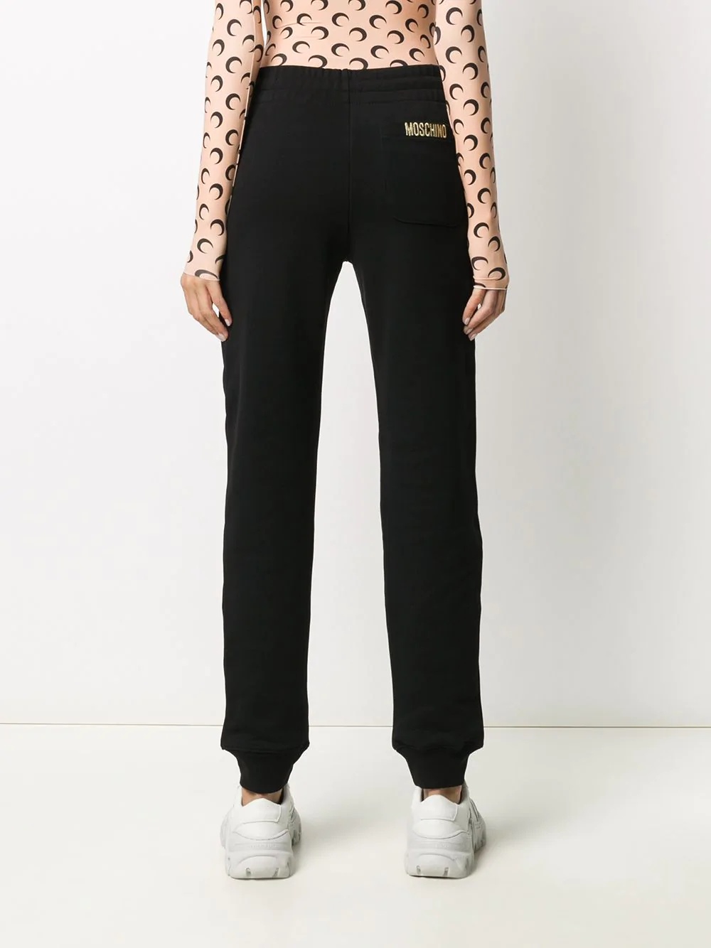 safety pin embellished slim-fit track pants - 4