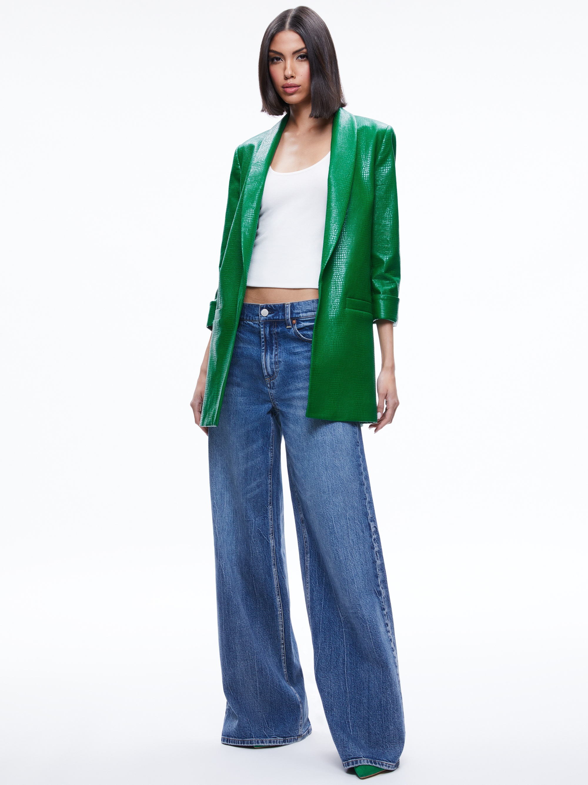 KYLIE VEGAN LEATHER CROC JACKET - 6