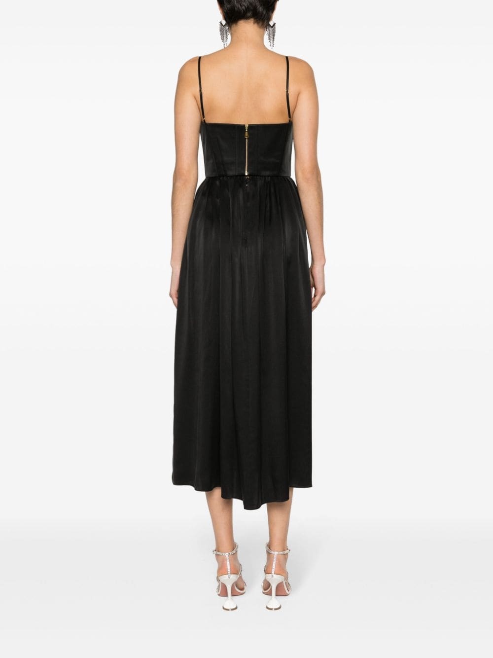 corset silk midi dress - 4