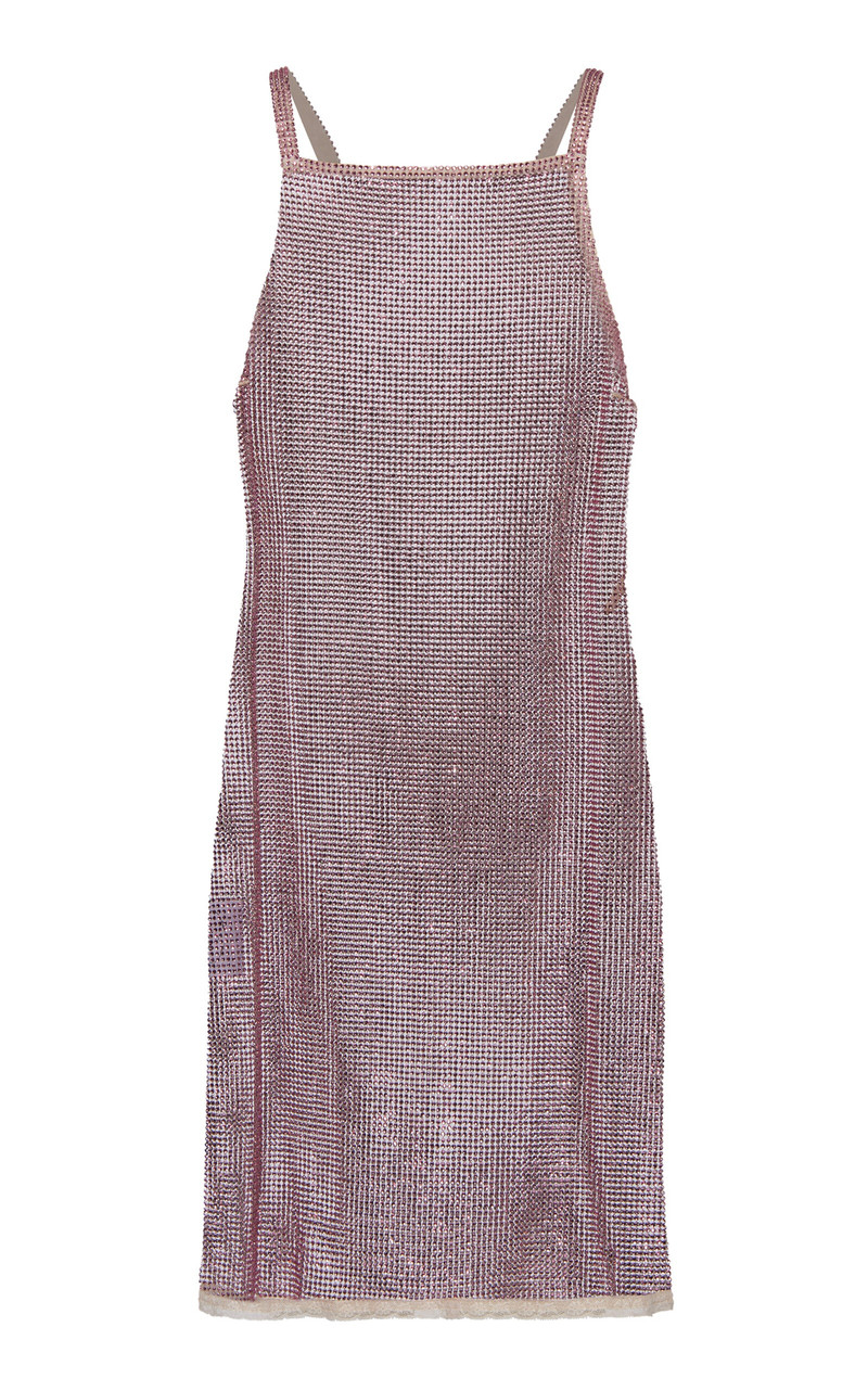 Sequin-Embroidered Mesh Mini Dress pink 1