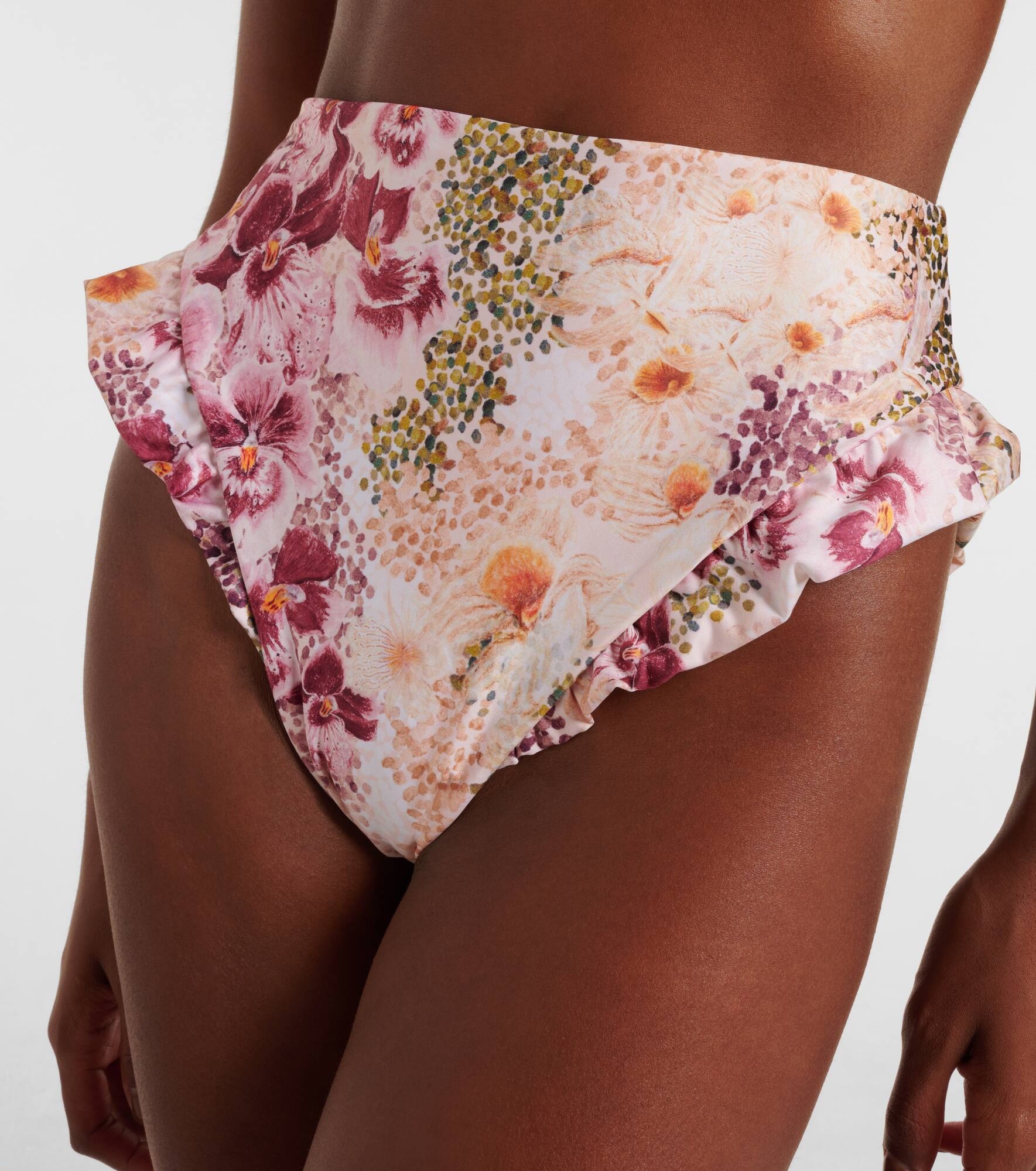 Jengibre ruffled floral high-rise bikini bottoms - 4