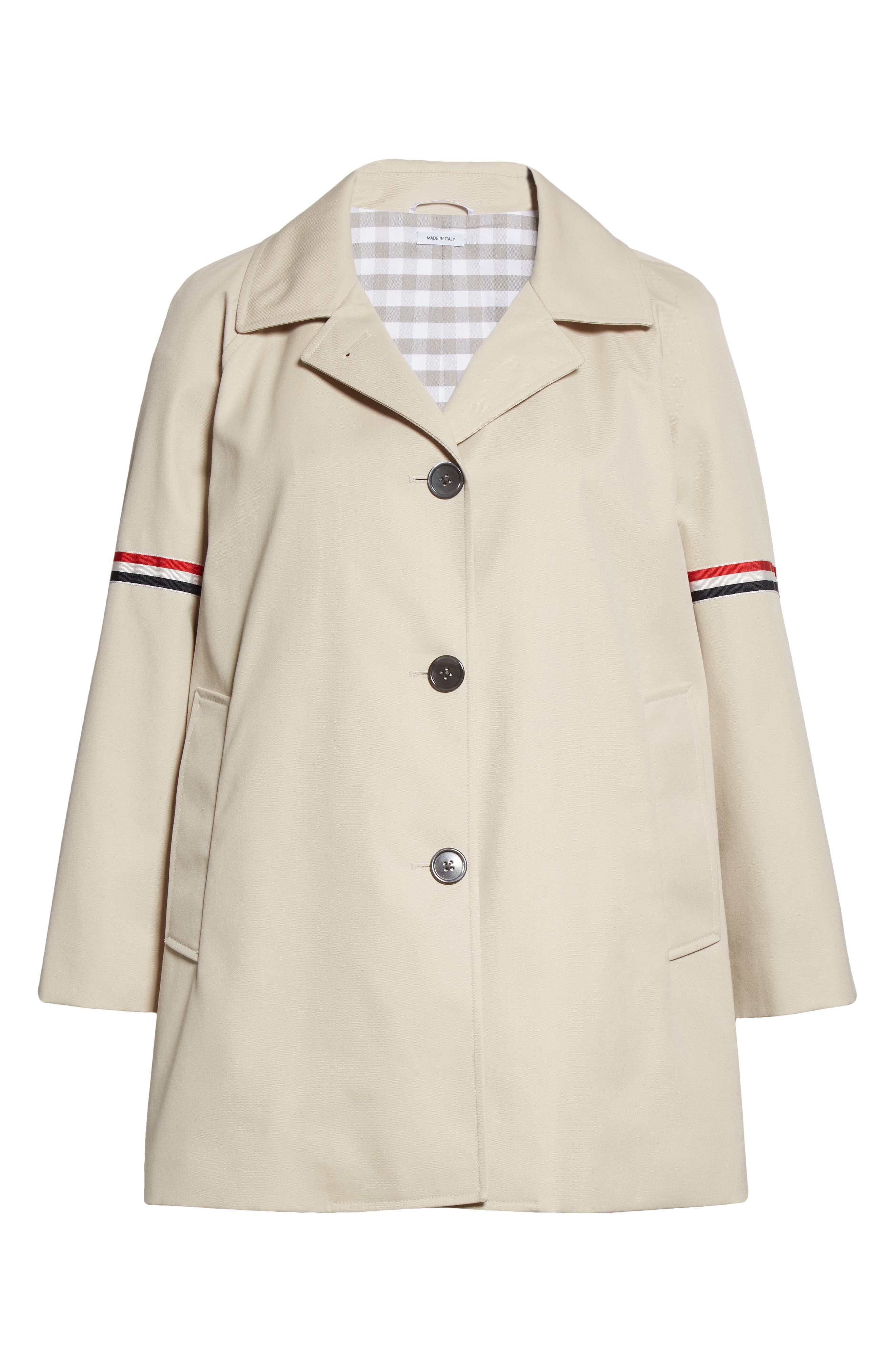 Thom Browne Armband Waterproof Twill Crop Car Coat in Khaki at Nordstrom - 6