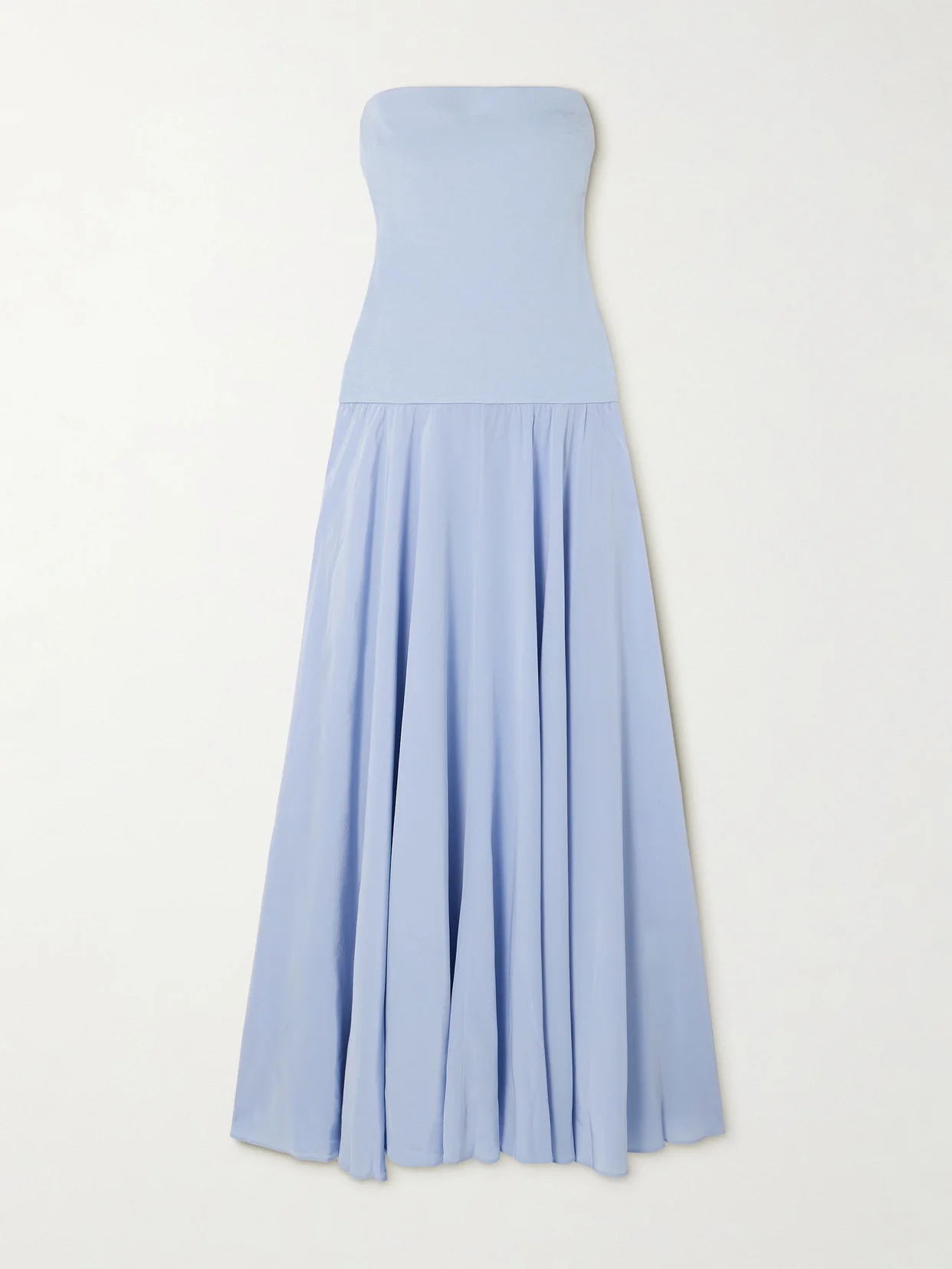 Illi Strapless Stretch-knit And Silk-crepe Maxi Dress - 1