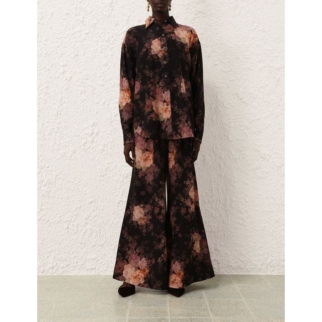 Zimmermann Illustration shirt in black Rococo Floral