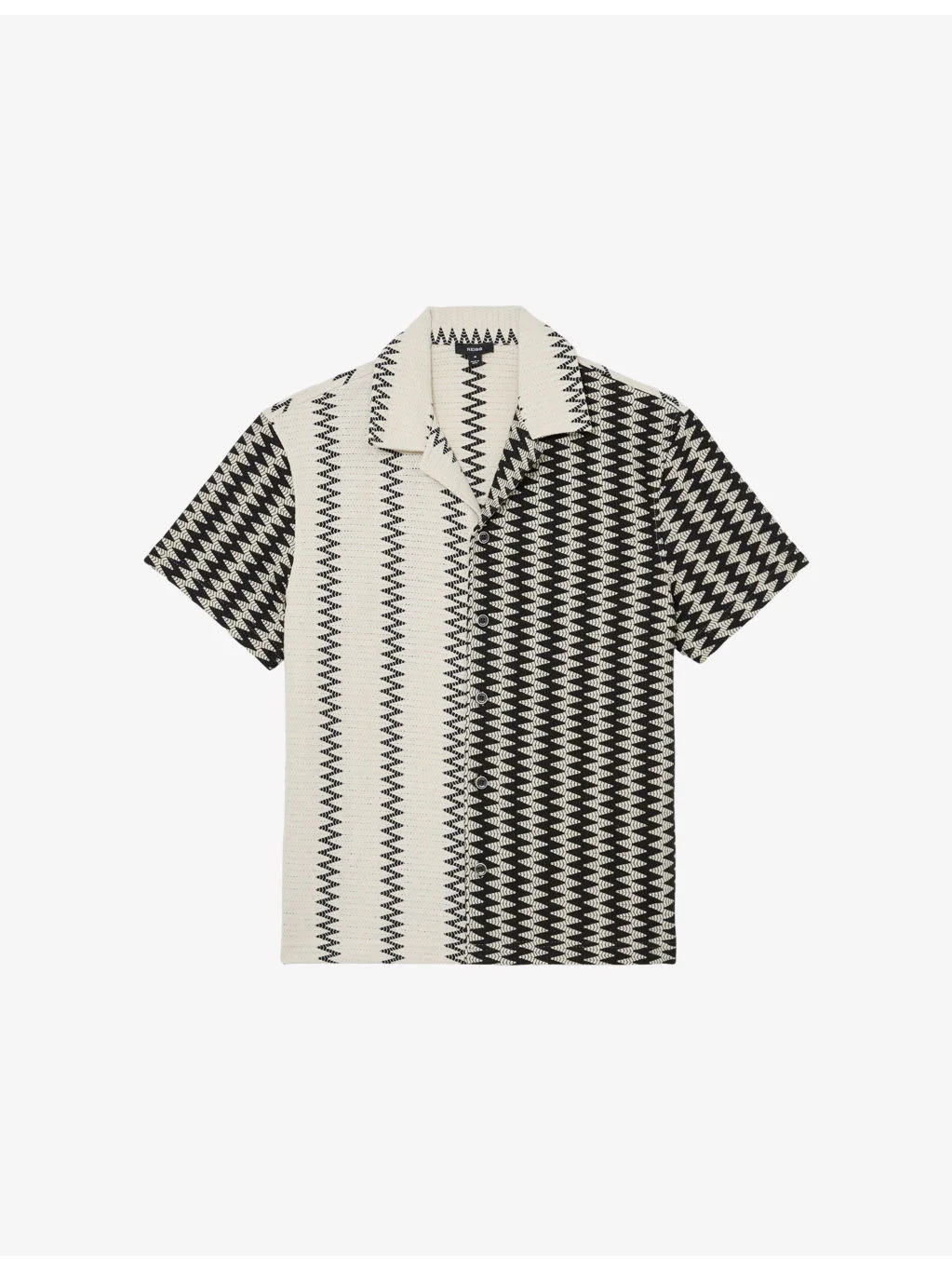 Dain Cuban-Collar Zig-Zag Crochet Shirt - 1