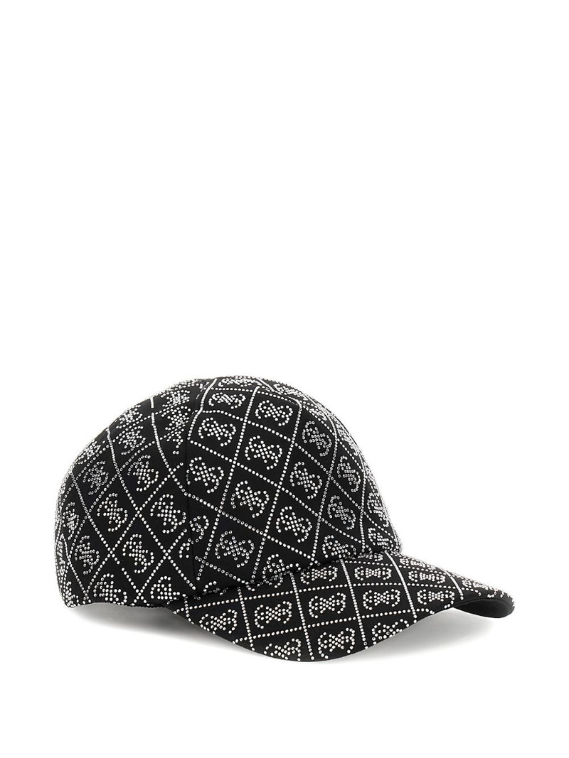 rhinestone-embellished logo-pattern cap 1