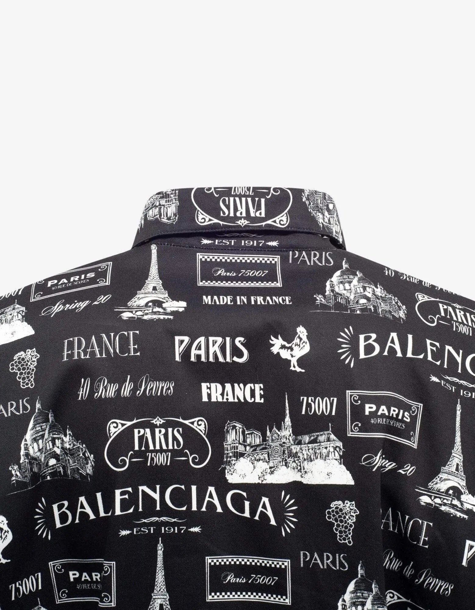 Balenciaga Black Double Sleeve Paris Resto Print Windbreaker - SS20 - 4