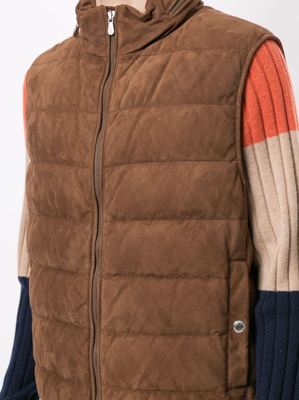 concealed hood quilted vest - 5