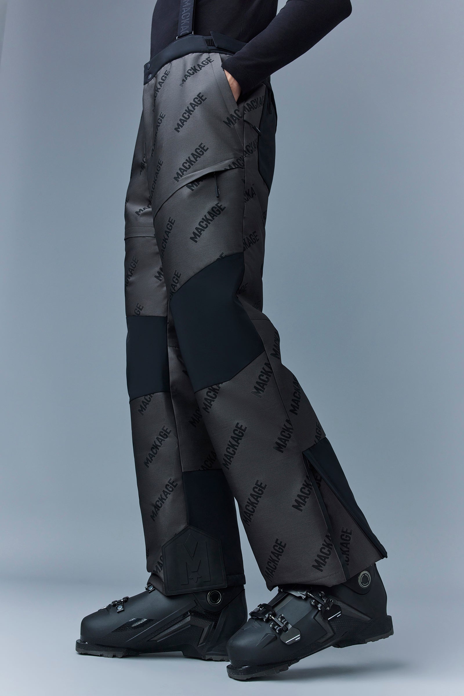 SHANE-JMG Technical ski pants with jacquard logo pattern and suspenders - 5