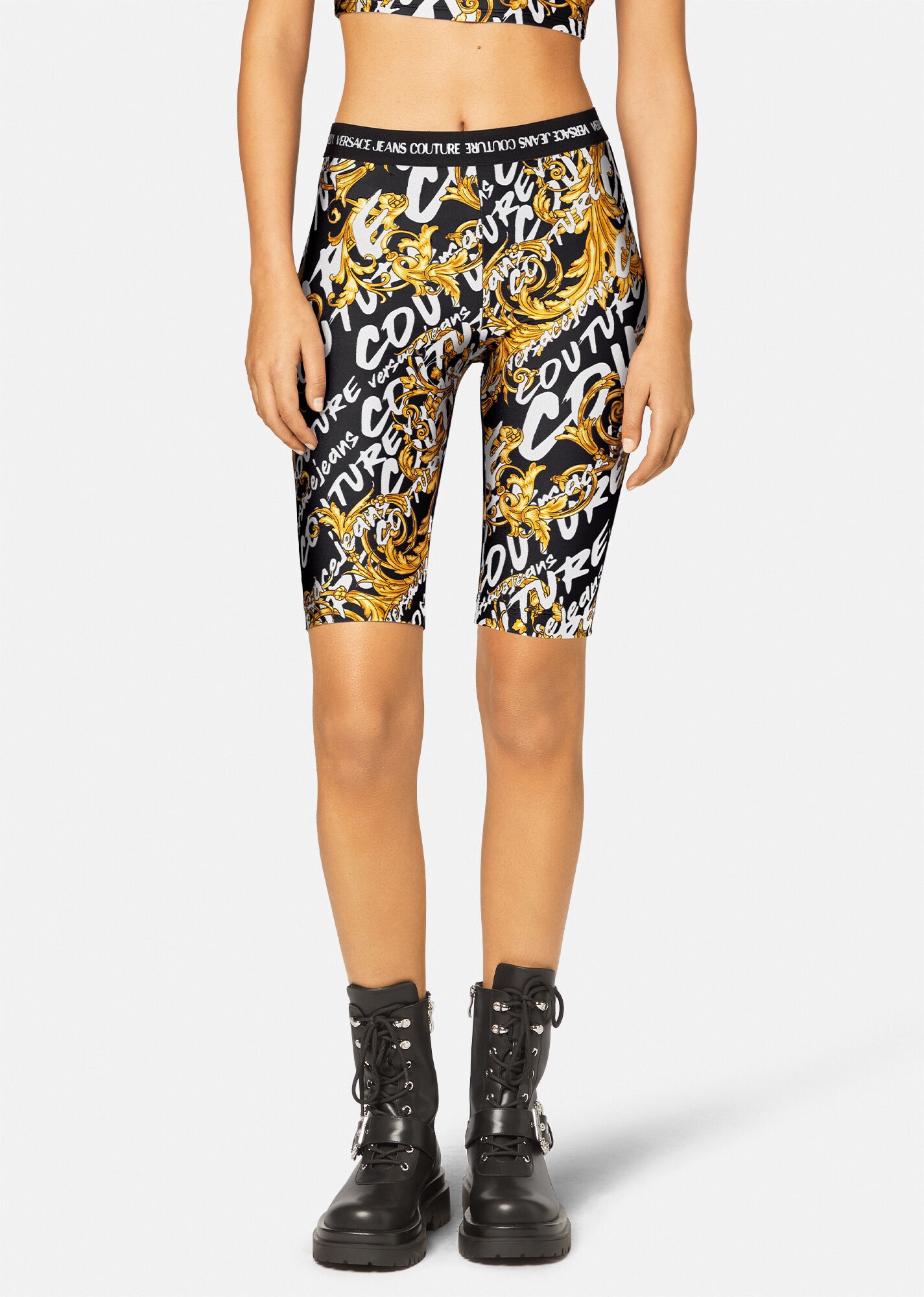 Logo Brush Couture Bicycle Shorts - 3