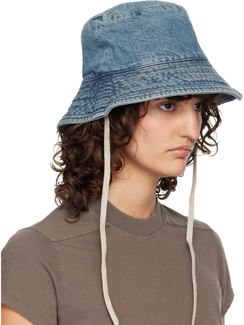 Rick Owens DRKSHDW Blue Temple Gilligan Denim Bucket Hat outlook