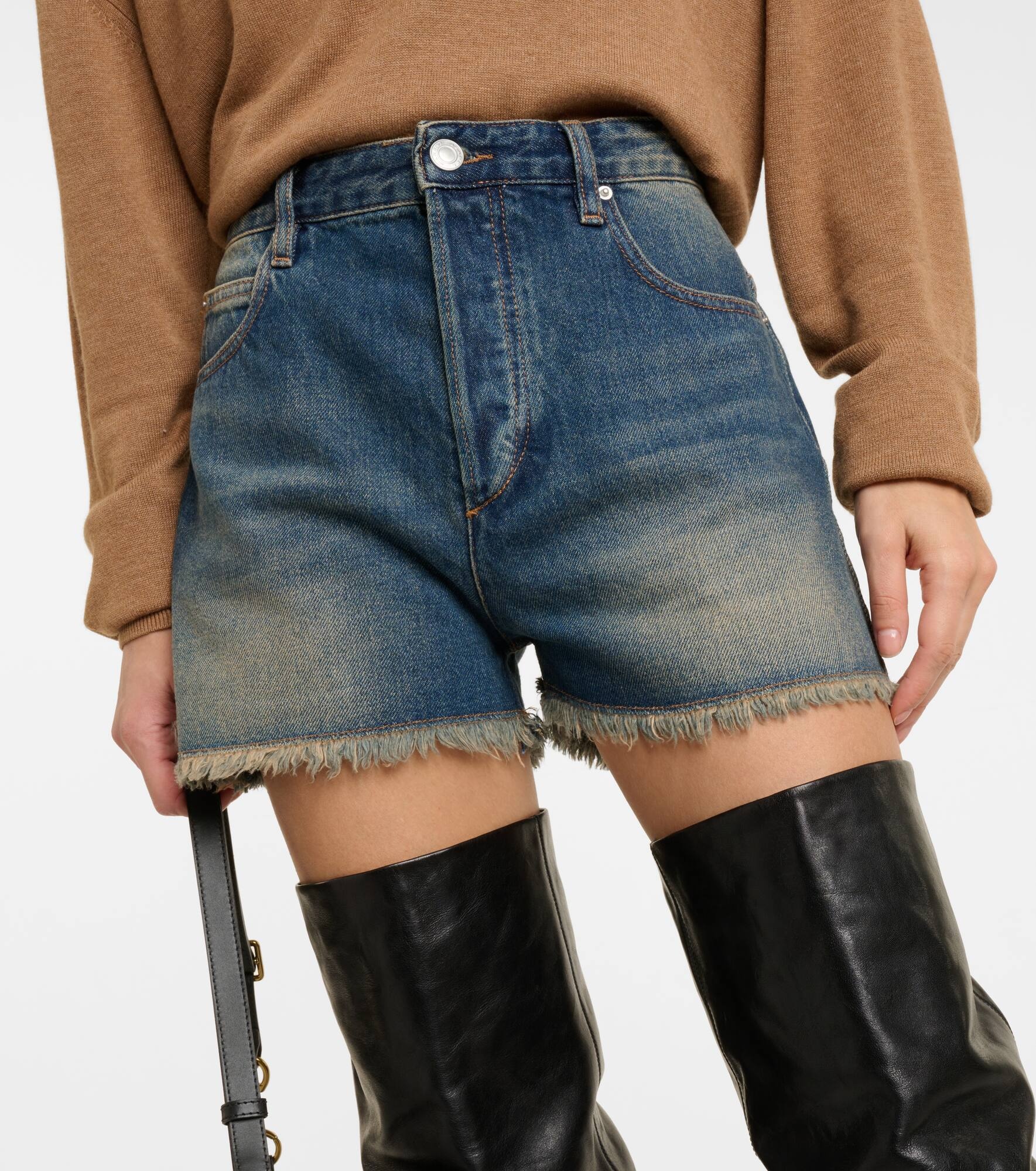 Lesia mid-rise denim shorts - 4