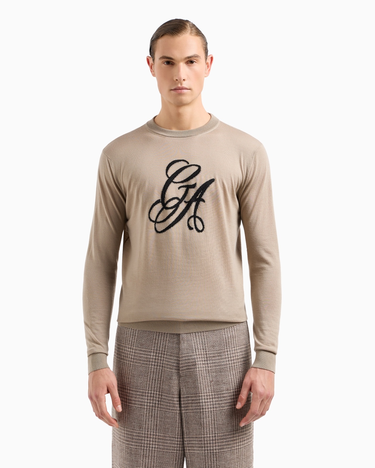 VIRGIN-WOOL, CREW-NECK JUMPER WITH LOGO - 4