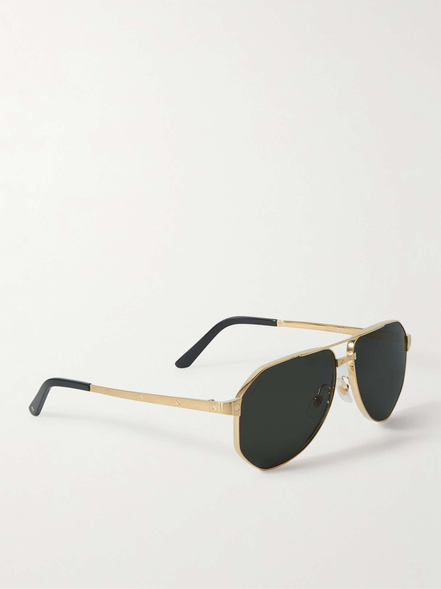 Santos de Cartier Aviator-Style Gold-Tone Sunglasses - 3