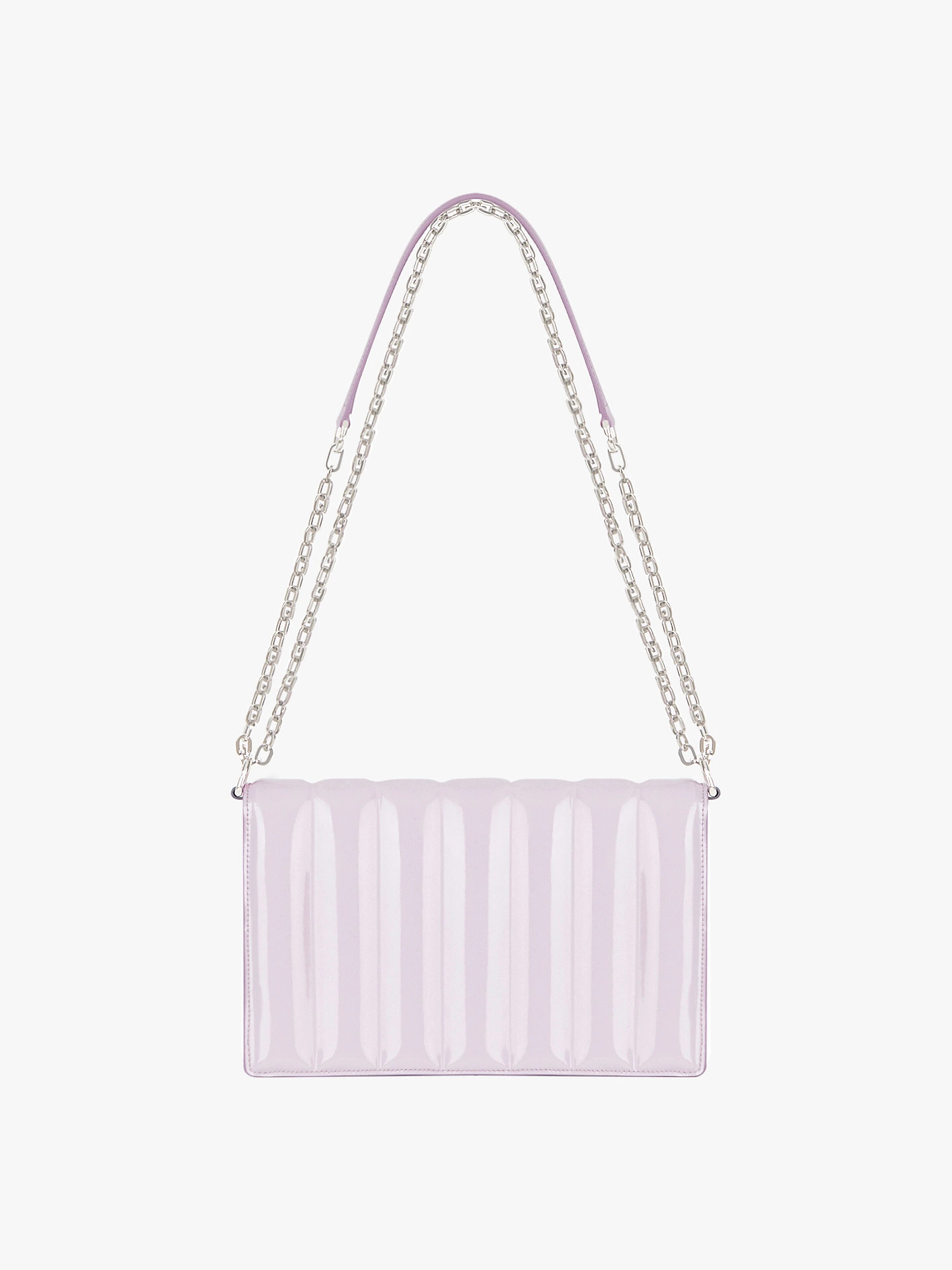 MEDIUM 4G BAG IN PADDED PATENT LEATHER WITH CHAIN - 5