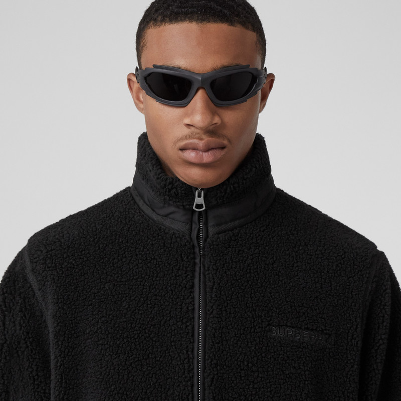 Burberry Embroidered Oak Leaf Crest Fleece Jacket outlook