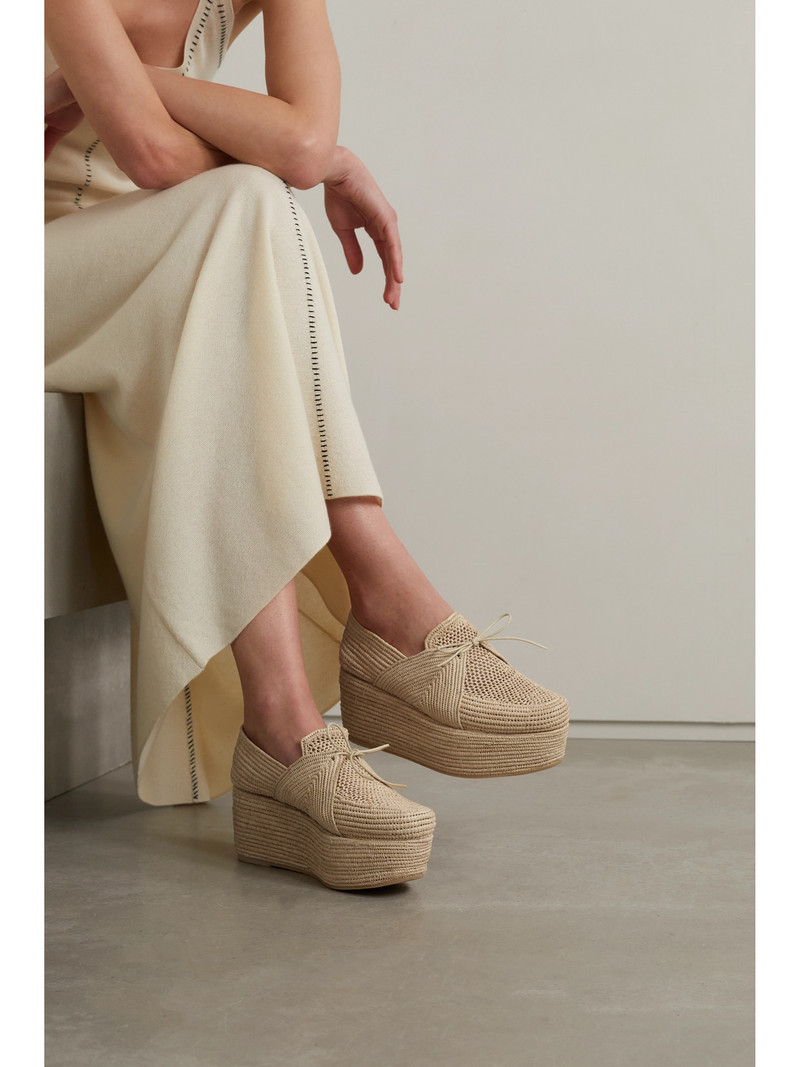 GABRIELA HEARST + Clergerie Diamond Raffia Platform Brogues outlook