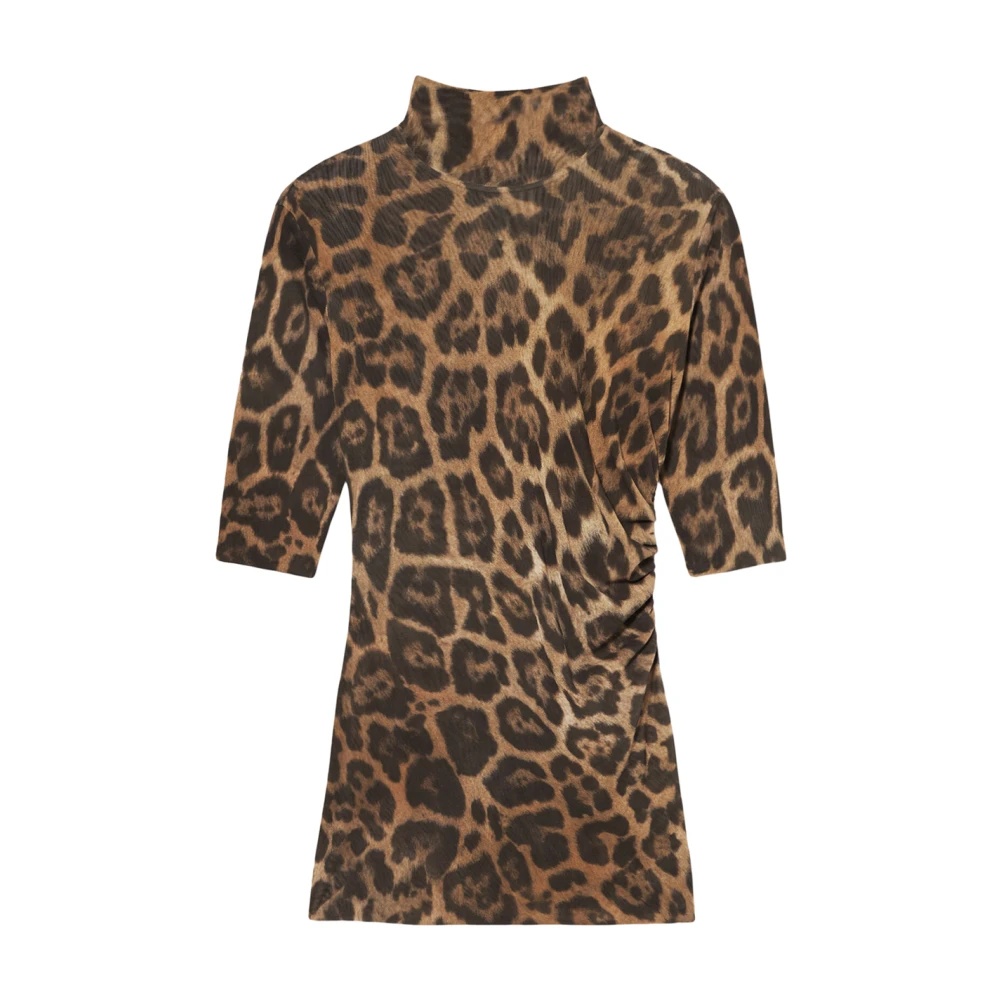 Stella McCartney BROWN MESH TEXTURE ZIP SHIRT | miinto