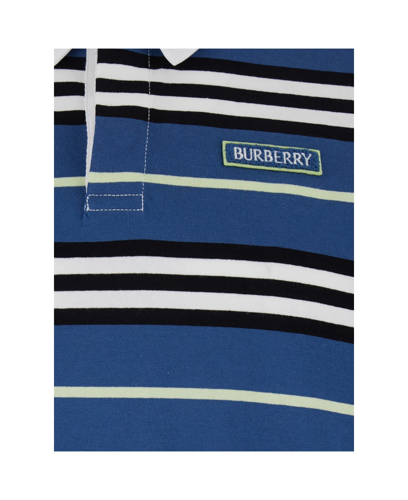 Multicolor Polo Shirt With Logo Patch On The Front And All-over Striped Motif In Cotton Man - 2