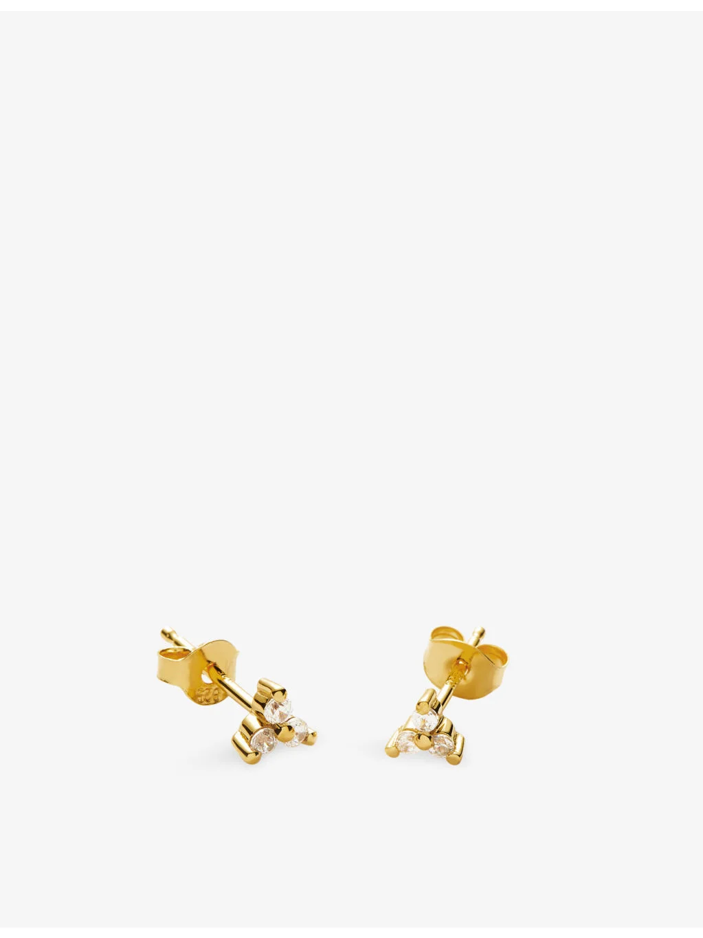 Trinal 18ct Yellow Gold Vermeil And Cubic Zirconia Stud Earrings - 1