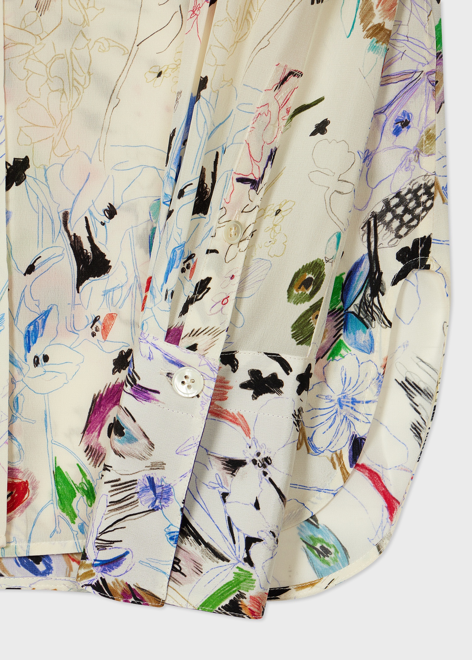 Women's 'Sketchbook Botanical' Silk Shirt - 2
